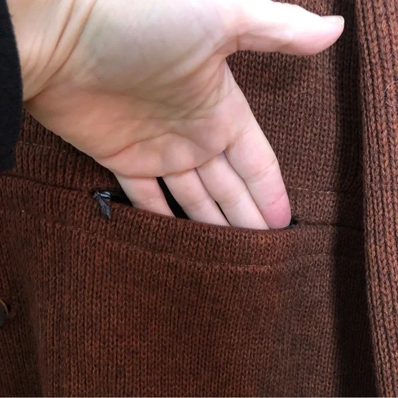 Vintage Austrian Wool Knit Cardigan Sweater Jacket Large - Picture 4 of 7